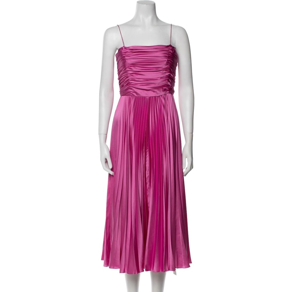 Amur pink Pleated midi Dress